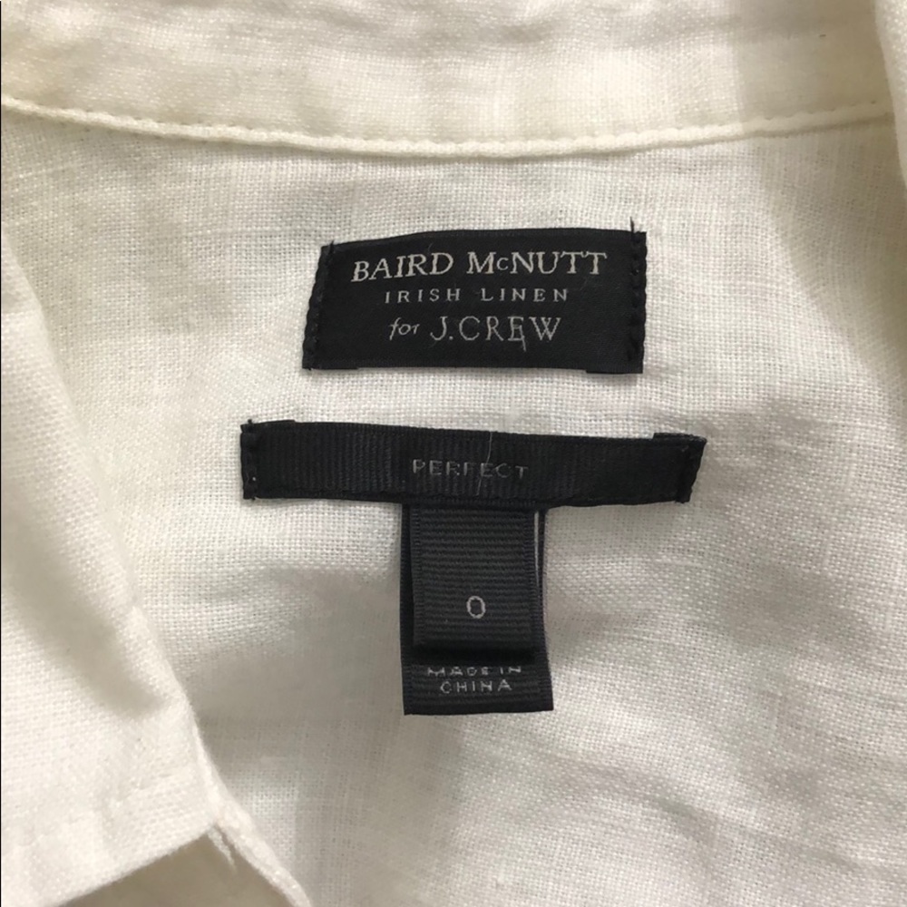 J Crew White Linen Button Up